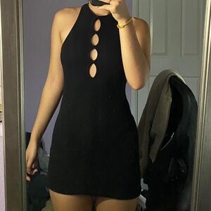 Garage Black Cut-Out Mini Dress